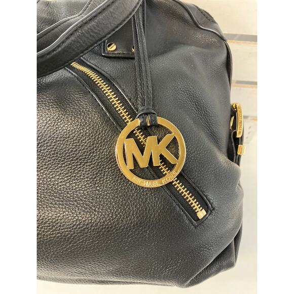 MICHAEL KORS, LARGE BLACK PEBBLED LEATHER WOMENS HADNBAG - Picture 6 of 16